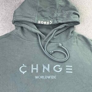 CHNGE Worldwide Unisex Hoodie‎ Green Size XL Embroidered Organic Cotton City
